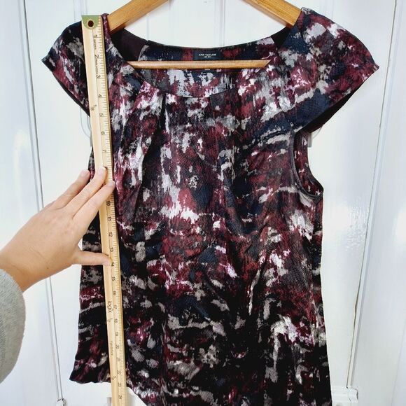 Ann Taylor 100% Silk Floral Cap Sleeve Tank Top Sleeveless Blouse Sz S - Picture 9 of 11